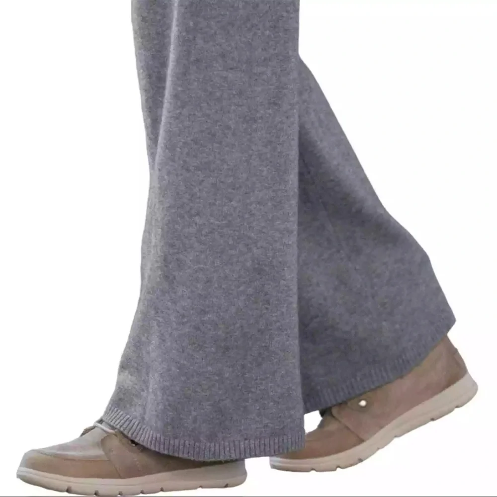 Sundance Baci Mina Sweat Pants Wide Leg Lounge Comfy Pull-on Gray Size L - Picture 3 of 9